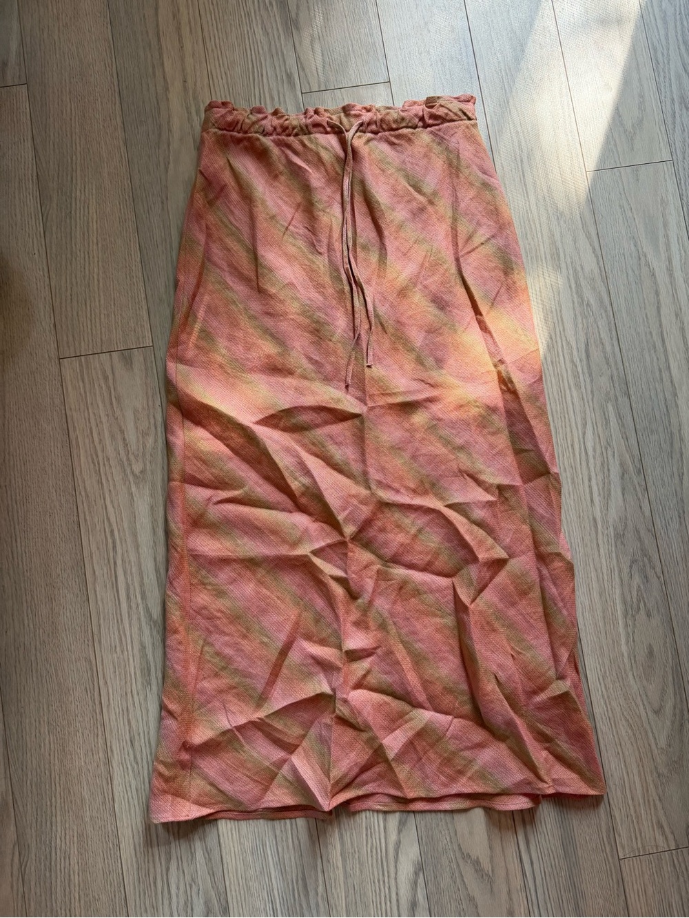 Zara Pink and Orange Midi Skirt
